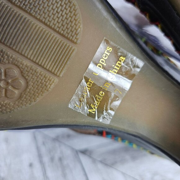 Elite By Corkys Flower Colorful Woven Strap Wedge Heel Sandals Womens 7 - Picture 15 of 16